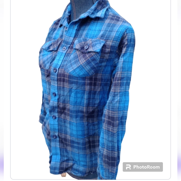 L.L. Bean girls long sleeve button up flannel - Picture 3 of 6